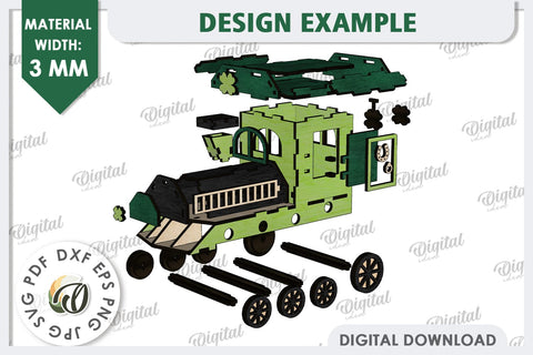 3D Patrick's Day Train Laser Cut Design. Home Decor SVG SVG Evgenyia Guschina 