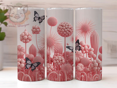 3D Pink Black Butterfly Tumbler, Black Butterfly Tumbler, 3D Butterfly Wrap, Elegant Butterfly Wrap, Whimsical Butterfly Wrap, Sublimation Design, Trendy Gift Idea Sublimation Lara' s Designs 