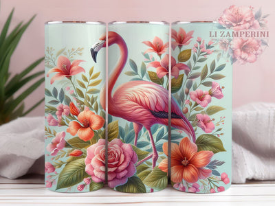 3D Pink Flamingo 20oz Tumbler Wrap PNG, Flamingo Tumbler PNG Sublimation, Straight & Tapered Tumbler Wrap, Instant Digital Download Sublimation Li Zamperini 