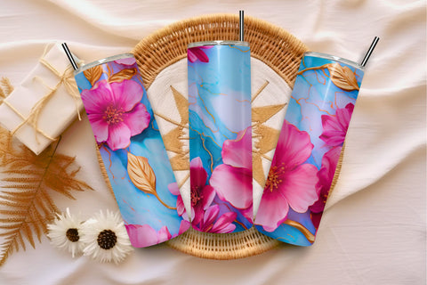 3D pink flowers tumbler wrap | 3D tumbler sublimation, 3D Pink Cute Floral Tumbler Wrap Bundle Flower 3D Tumbler Wrap, Tumbler Wrap Png Bundle, 20oz Tumbler Sublimation Sublimation FloridPrintables 