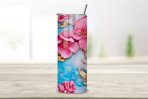3D pink flowers tumbler wrap | 3D tumbler sublimation, 3D Pink Cute Floral Tumbler Wrap Bundle Flower 3D Tumbler Wrap, Tumbler Wrap Png Bundle, 20oz Tumbler Sublimation Sublimation FloridPrintables 