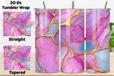3D Pink Glitter Tumbler Wrap | Seamless Tumbler Wrap Sublimation FloridPrintables 
