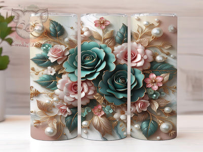 3D Pink Lavender Rose Tumbler, Floral Rose Tumbler, 20Oz Sublimation, Pink Lavender Flower Printable, 3D Floral Design, Elegant Rose Wrap, Pastel Rose Art Sublimation Lara' s Designs 