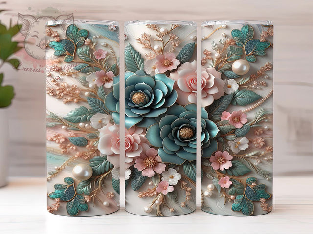 3D Pink Lavender Rose Tumbler, Floral Rose Tumbler, 20Oz Sublimation, Pink Lavender Flower Printable, 3D Floral Design, Elegant Rose Wrap, Pastel Rose Art Sublimation Lara' s Designs 