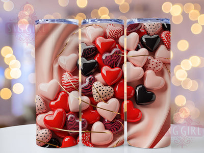 3D Pink Leopard Hearts Tumbler, 3D Seamless Wrap, Sparkly Leopard Cup, 20oz Sublimation Wrap, Stylish Leopard Heart Design Tumbler, Artistic Glitter Pink Cup, Glam Valentine Leopard Theme Wrap Sublimation SvggirlplusArt 