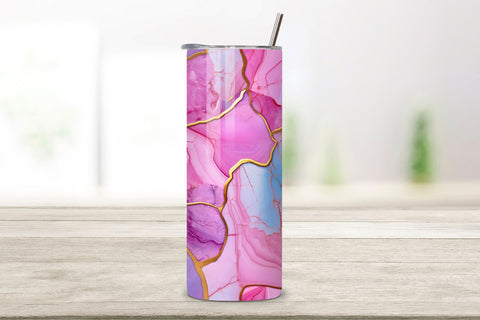 3D Pink Marble Tumbler Wrap | Seamless Tumbler Wrap Sublimation FloridPrintables 