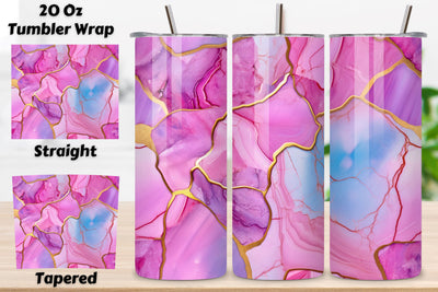 3D Pink Marble Tumbler Wrap | Seamless Tumbler Wrap Sublimation FloridPrintables 