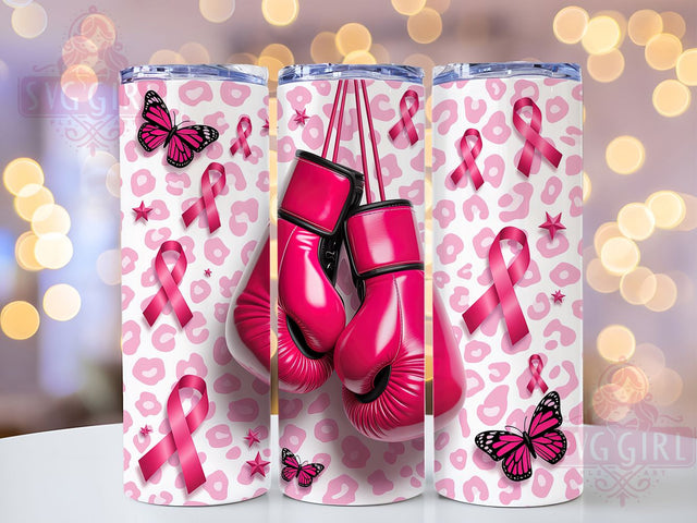 3D Pink Ribbon Survivor 20oz Tumbler, Pink Ribbon, 3D Tumbler, Survivor Support, Hope Strength, Sublimation Wrap, 20Oz Tumbler Sublimation SvggirlplusArt 