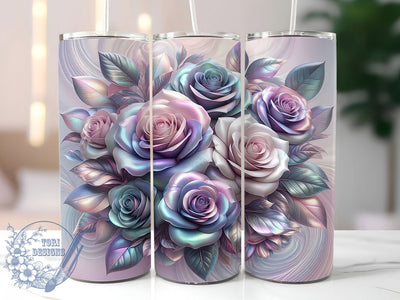 3D Pink Rose Floral 20oz Tumbler, Floral Cup Wrap, Elegant Rose Design, Sublimation Tumbler Wrap, 20Oz Tumbler Design, Romantic Flower Cup, Artistic Floral Wrap Sublimation ToriDesigns 