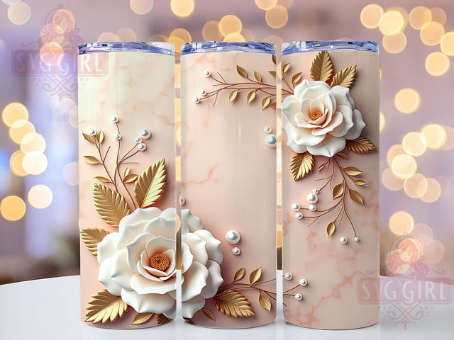 3D Pink Roses Tumbler Wrap, Pink Roses Tumbler, 3D Floral Design, Flower Tumbler Wrap, Sublimation Art, 20oz Drinkware, Floral Gift, Spring Decor Sublimation SvggirlplusArt 