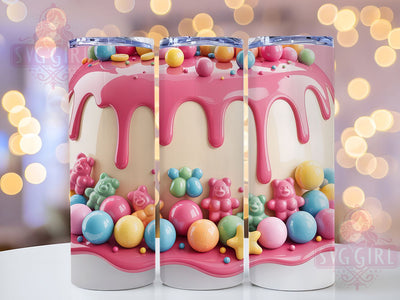 3D Pink Sprinkle Tumbler, 3D Glitter Tumbler, Pink Drip 20oz Wrap, Sublimation Design, Sparkly Gift Idea, Glamorous Pink Wrap, Stylish Sprinkle Tumbler Sublimation SvggirlplusArt 