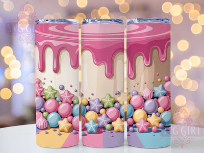 3D Pink Sprinkle Tumbler, 3D Glitter Tumbler, Pink Drip 20oz Wrap, Sublimation Design, Sparkly Gift Idea, Glamorous Pink Wrap, Stylish Sprinkle Tumbler Sublimation SvggirlplusArt 