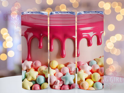 3D Pink Sprinkle Tumbler, 3D Glitter Tumbler, Pink Drip 20oz Wrap, Sublimation Design, Sparkly Gift Idea, Glamorous Pink Wrap, Stylish Sprinkle Tumbler Sublimation SvggirlplusArt 