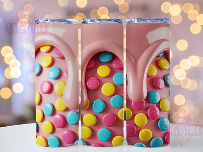 3D Pink Sprinkle Tumbler, 3D Pink Wrap, Sweet Holiday Mug Design, Sublimation Wrap, Festive Drinkware, Adorable Gift Idea, Sparkly Cup Sublimation SvggirlplusArt 