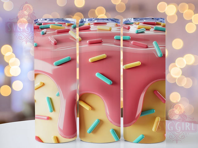 3D Pink Sprinkle Tumbler, 3D Pink Wrap, Sweet Holiday Mug Design, Sublimation Wrap, Festive Drinkware, Adorable Gift Idea, Sparkly Cup Sublimation SvggirlplusArt 
