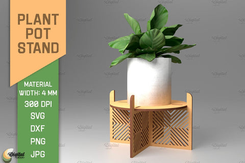 3D Plant Stand Laser Cut Bundle. Flower Pot Holder SVG SVG Evgenyia Guschina 