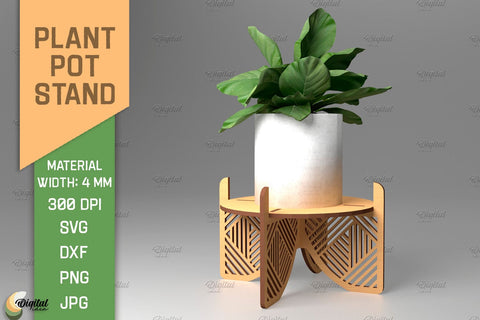 3D Plant Stand Laser Cut Bundle. Flower Pot Holder SVG SVG Evgenyia Guschina 