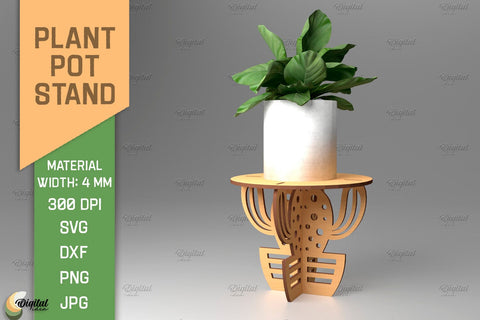 3D Plant Stand Laser Cut Bundle. Flower Pot Holder SVG SVG Evgenyia Guschina 