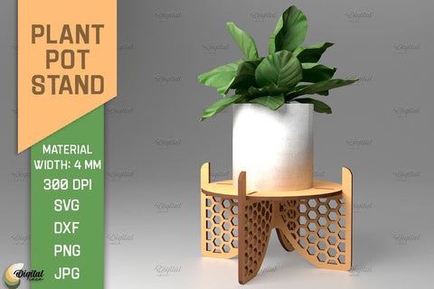 3D Plant Stand Laser Cut Bundle. Flower Pot Holder SVG SVG Evgenyia Guschina 
