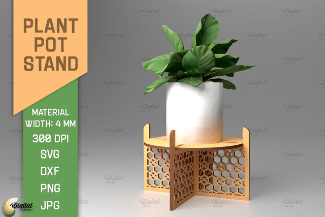 3D Plant Stand Laser Cut. Flower Pot Holder SVG SVG Evgenyia Guschina 
