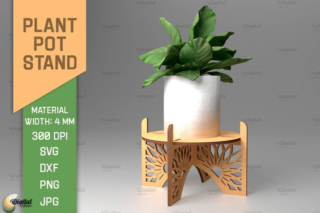 3D Plant Stand Laser Cut. Flower Pot Holder SVG SVG Evgenyia Guschina 