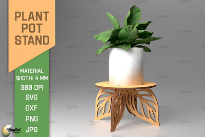 3D Plant Stand Laser Cut. Flower Pot Holder SVG SVG Evgenyia Guschina 