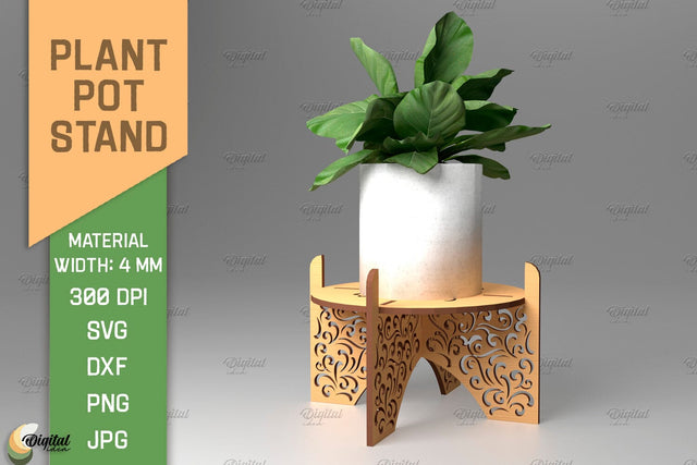 3D Plant Stand Laser Cut. Flower Pot Holder SVG SVG Evgenyia Guschina 
