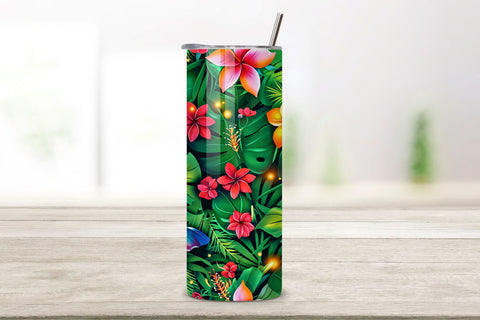 3D Plumeria Bliss Tumbler Wrap | Seamless Wrap Design Sublimation FloridPrintables 