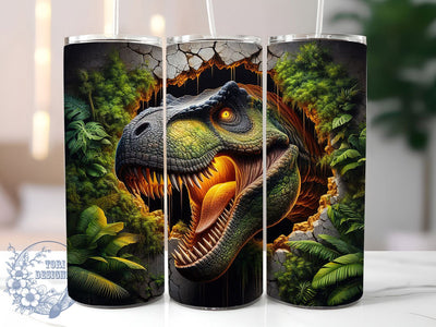 3D Prehistoric Dinosaur Tumbler, Prehistoric Tumbler Design, 20oz Tumbler Wrap, Sublimation Design, Jurassic Lover Gift, Realistic Dino Wrap, Ancient Creature Tumbler Sublimation ToriDesigns 