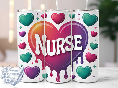 3D Professional Nurse 20oz Tumbler, Medical Theme, Healthcare Tumbler, 20oz Wrap, Sublimation Design, Professional Style, PNG File Sublimation ToriDesigns 