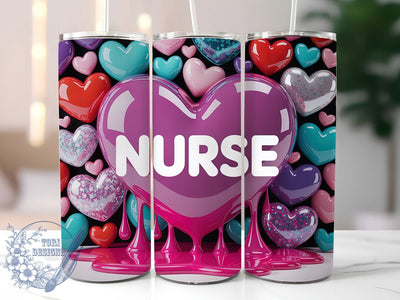 3D Professional Nurse 20oz Tumbler, Medical Theme, Healthcare Tumbler, 20oz Wrap, Sublimation Design, Professional Style, PNG File Sublimation ToriDesigns 