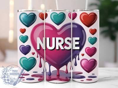 3D Professional Nurse 20oz Tumbler, Medical Theme, Healthcare Tumbler, 20oz Wrap, Sublimation Design, Professional Style, PNG File Sublimation ToriDesigns 