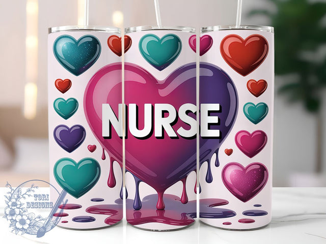 3D Professional Nurse 20oz Tumbler, Medical Theme, Healthcare Tumbler, 20oz Wrap, Sublimation Design, Professional Style, PNG File Sublimation ToriDesigns 