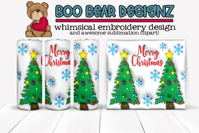 3D Puff Christmas Sublimation Sublimation Boo Bear Designz 