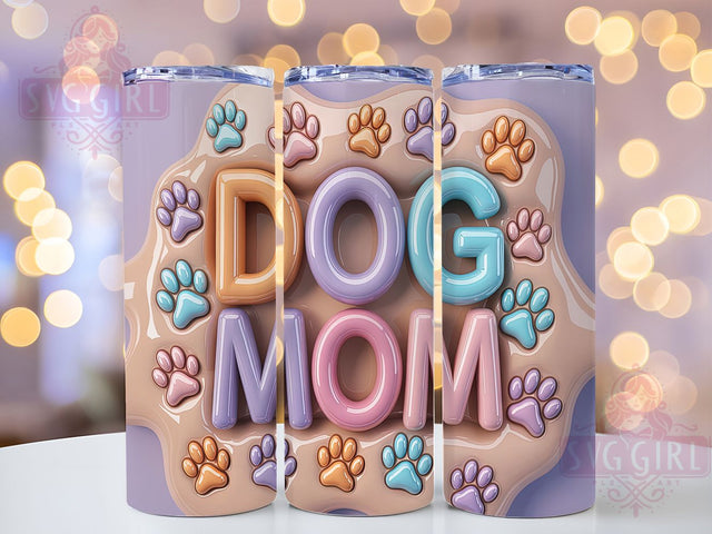 3D Puff Dog Mom Tumbler Wrap Gift, Dog Mom Gift, 3D Tumbler Design, Modern Pet Design, Sublimation Template, 20oz Tumbler Wrap, Trendy Dog Tumbler Sublimation SvggirlplusArt 