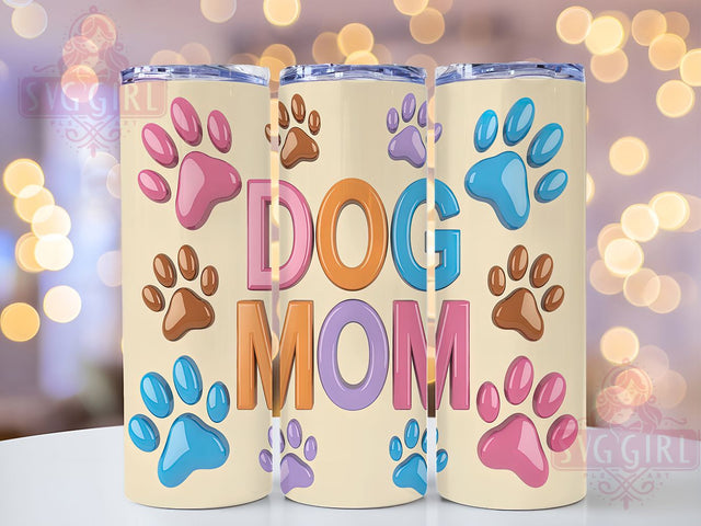 3D Puff Dog Mom Tumbler Wrap Gift, Dog Mom Gift, 3D Tumbler Design, Modern Pet Design, Sublimation Template, 20oz Tumbler Wrap, Trendy Dog Tumbler Sublimation SvggirlplusArt 