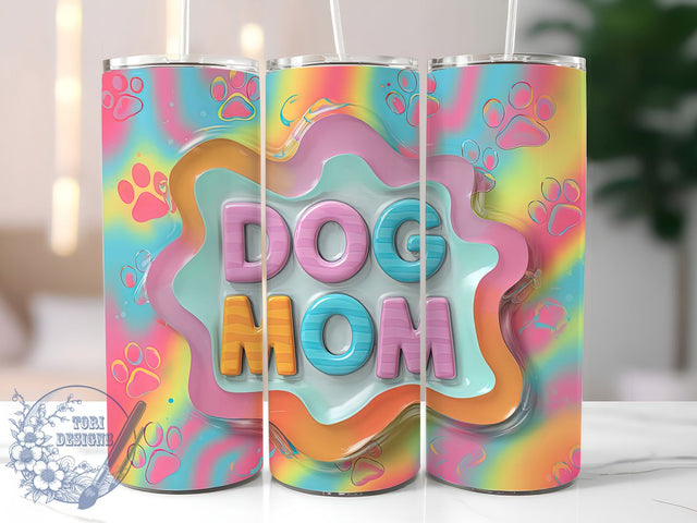 3D Puff Dog Mom Tumbler Wrap, Inflated Letter Tumbler Wrap, 20oz Sublimation Tumbler, Raised Text Dog Mom, Cute Pet Lover Tumbler, Fur Mama 3D Design, Trendy Dog Mom Tumbler Sublimation ToriDesigns 