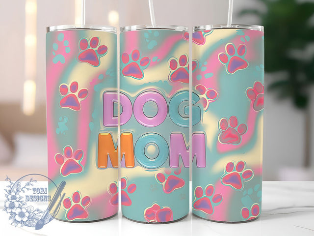 3D Puff Dog Mom Tumbler Wrap, Inflated Letter Tumbler Wrap, 20oz Sublimation Tumbler, Raised Text Dog Mom, Cute Pet Lover Tumbler, Fur Mama 3D Design, Trendy Dog Mom Tumbler Sublimation ToriDesigns 
