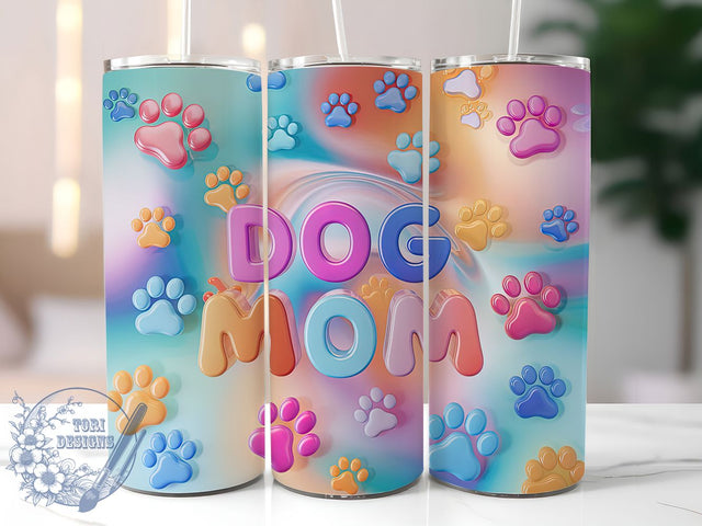 3D Puff Dog Mom Tumbler Wrap, Inflated Letter Tumbler Wrap, 20oz Sublimation Tumbler, Raised Text Dog Mom, Cute Pet Lover Tumbler, Fur Mama 3D Design, Trendy Dog Mom Tumbler Sublimation ToriDesigns 