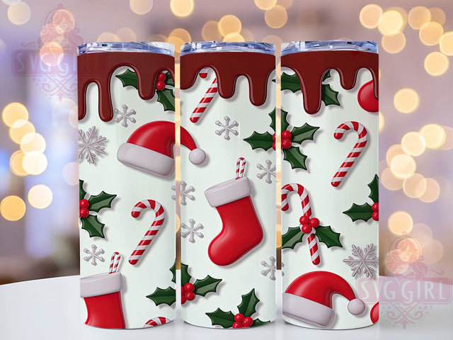 3D Puff Santa Christmas Tumbler, Christmas Santa Sublimation Design, Festive Holiday Cup Art, 20oz Xmas Tumbler, Whimsical Santa Mug, Stylish Christmas Cup, Cozy Holiday Wrap Sublimation SvggirlplusArt 