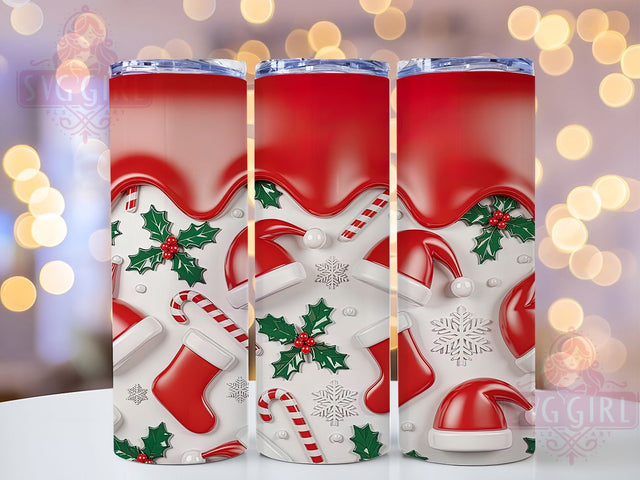 3D Puff Santa Christmas Tumbler, Christmas Santa Sublimation Design, Festive Holiday Cup Art, 20oz Xmas Tumbler, Whimsical Santa Mug, Stylish Christmas Cup, Cozy Holiday Wrap Sublimation SvggirlplusArt 
