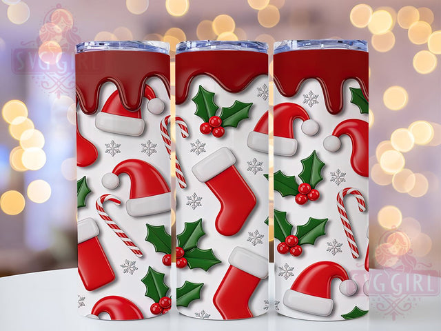 3D Puff Santa Christmas Tumbler, Christmas Santa Sublimation Design, Festive Holiday Cup Art, 20oz Xmas Tumbler, Whimsical Santa Mug, Stylish Christmas Cup, Cozy Holiday Wrap Sublimation SvggirlplusArt 