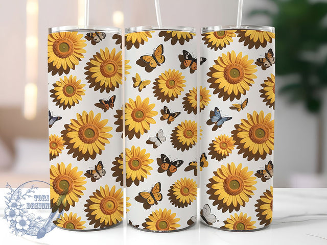 3D Puff Sunflower 20oz Tumbler, Inflated Design, Puff Style, Sunflower Theme, 20oz Sublimation, PNG Design, Gift Idea Sublimation ToriDesigns 