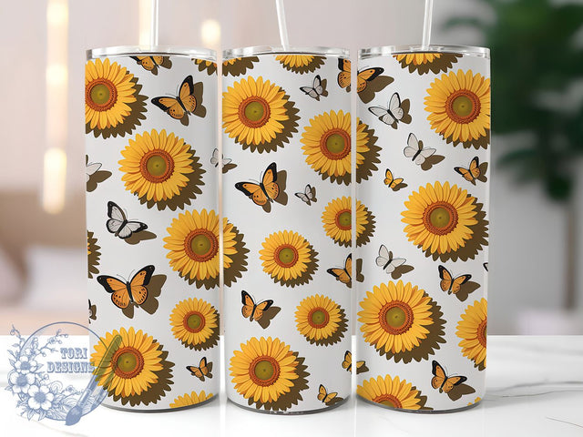 3D Puff Sunflower 20oz Tumbler, Inflated Design, Puff Style, Sunflower Theme, 20oz Sublimation, PNG Design, Gift Idea Sublimation ToriDesigns 