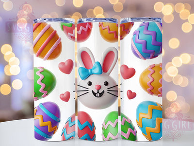 3D Puffy Bunny Egg Tumbler, Easter Egg Tumbler, Puffy Bunny Wrap, Stylish 20oz Wrap, Sublimation Design, Trendy Gift Idea, Inspirational Easter Tumbler Sublimation SvggirlplusArt 
