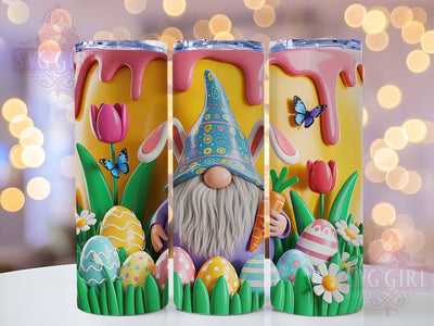 3D Puffy Bunny Gnome Tumbler, Easter Egg Tumbler, Stylish 20oz Wrap, Sublimation Design, Trendy Gift Idea, Puffy Bunny Wrap, Holiday Easter Gnome Tumbler Sublimation SvggirlplusArt 