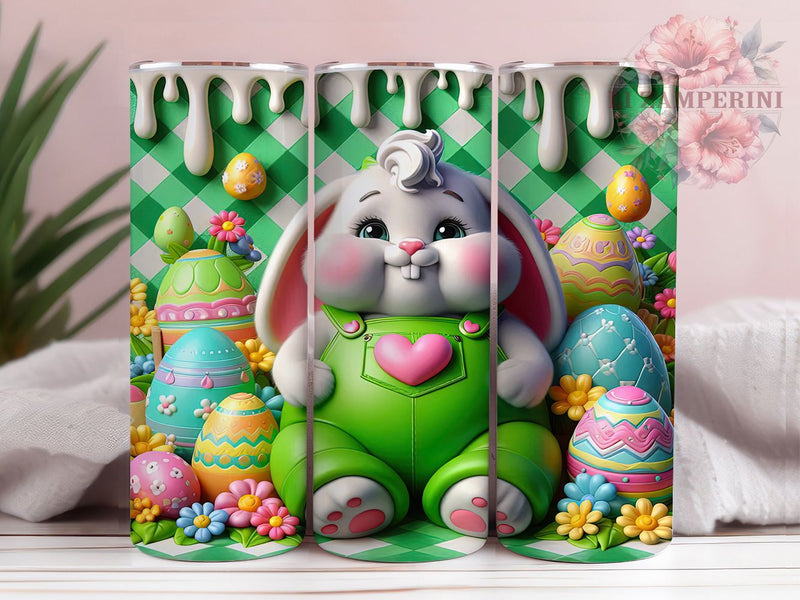 3D Puffy Cartoon Bunny Tumbler, 3D Cartoon Bunny Tumbler, Cute Easter Wrap, Festive Bunny Wrap, Spring Bunny Wrap, Sublimation Design, Trendy Gift Idea Sublimation Li Zamperini 