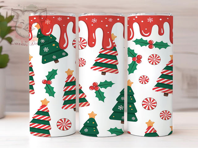 3D Puffy Christmas Tree Cake Tumbler, Puffy Snack Wrap, 3D Holiday Sublimation Design, Inflated Cake Cup, 20Oz Skinny Tumbler Wrap, Festive Treat Mug, Cute Xmas Dessert Design Sublimation Lara' s Designs 