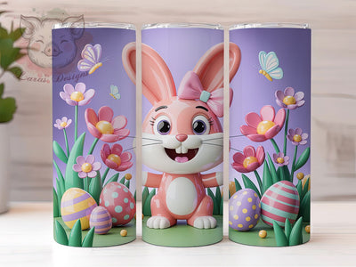 3D Puffy Easter Bunny Tumbler, 3D Bunny Tumbler, Easter Rabbit Wrap, Cute Bunny Wrap, Stylish 20oz Wrap, Sublimation Design, Trendy Gift Idea Sublimation Lara' s Designs 