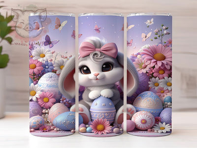 3D Puffy Easter Bunny Tumbler, 3D Bunny Tumbler, Easter Rabbit Wrap, Cute Bunny Wrap, Stylish 20oz Wrap, Sublimation Design, Trendy Gift Idea Sublimation Lara' s Designs 